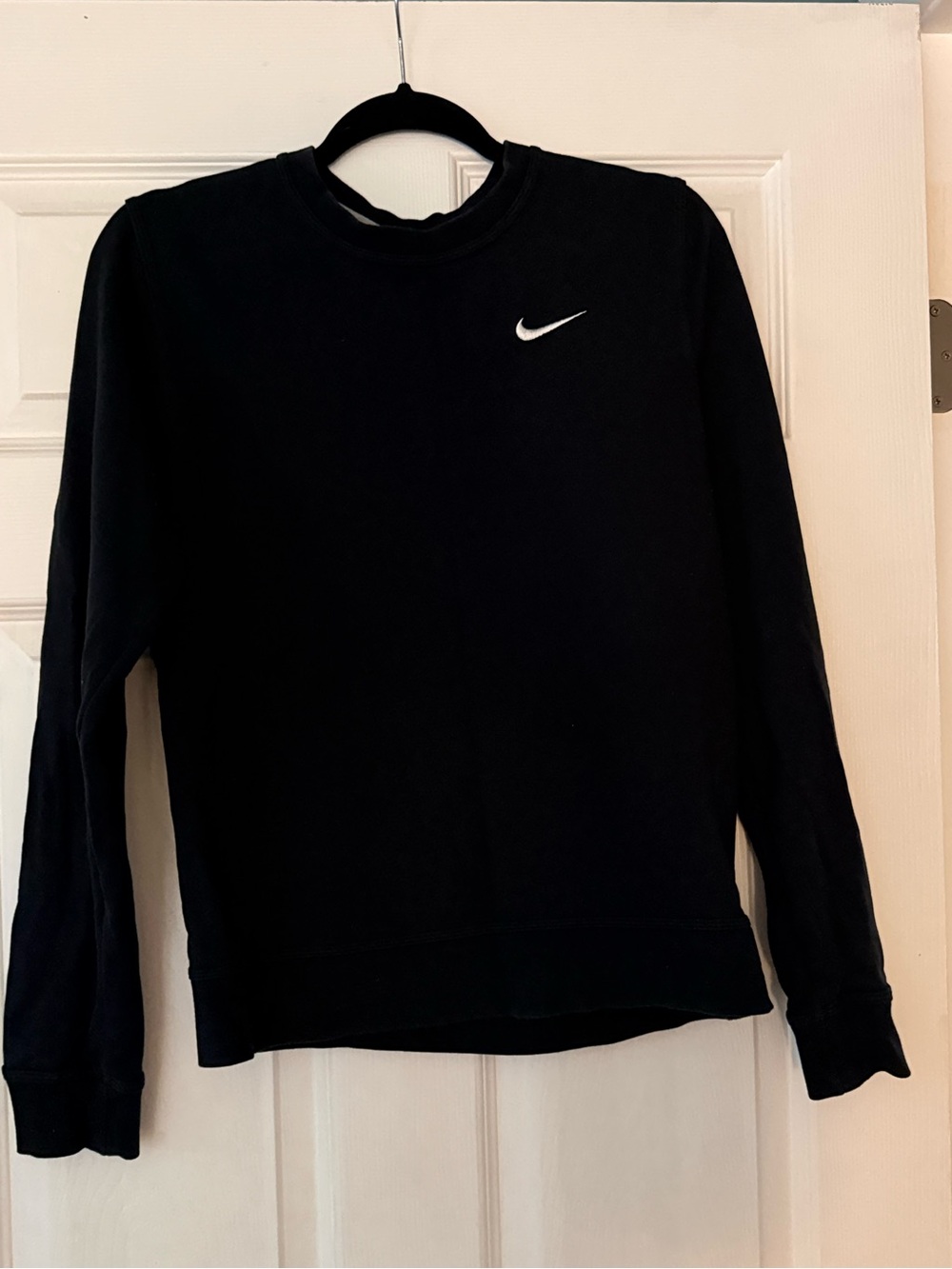 Nike Black Crew Sweatshirt with White Swoosh - Women
